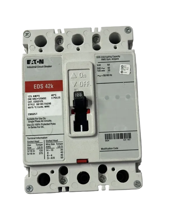 Eaton EDS3125 125Amp Circuit Breaker - Refurbished