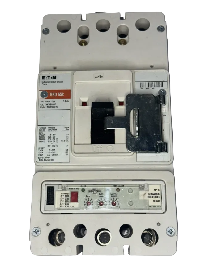 EATON HKD3400F 400Amp Circuit Breaker W/ KES3400LS Trip Unit -Refurbished
