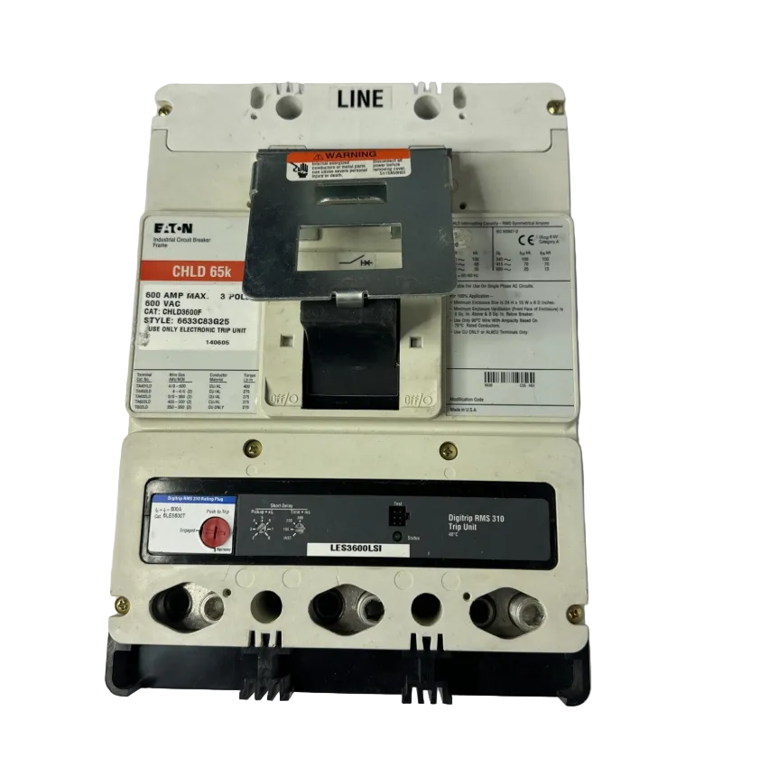 Eaton CHLD3600 600Amp Circuit Breaker with KES3600 Trip-Refurbished