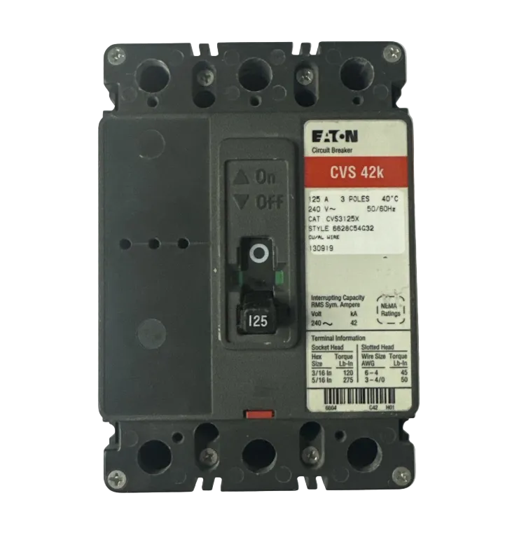 Eaton CVS3125X 125Amp Circuit Breaker-Refurbished