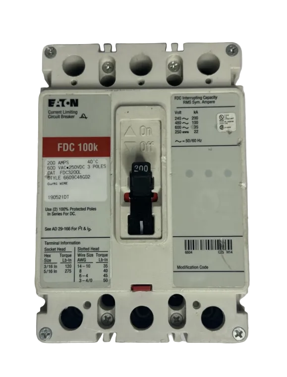 EATON FDC3200L/FDC3200 200Amp Circuit Breaker- Refurbished