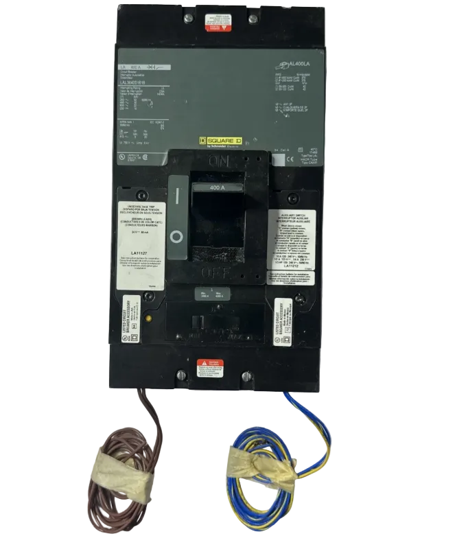 Square D LAL364001616 400A 3P Circuit Breaker 600V Aux+24V UVR- New Surplus