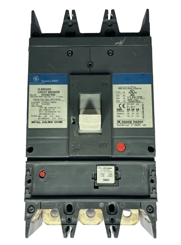 GE-General Electric SGHA36A0400 Breaker 400A 3P w/300A Plug-Refurbished