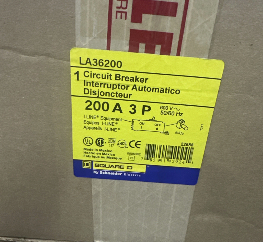 Square D LA36200 200Amp Circuit Breaker-New in Box
