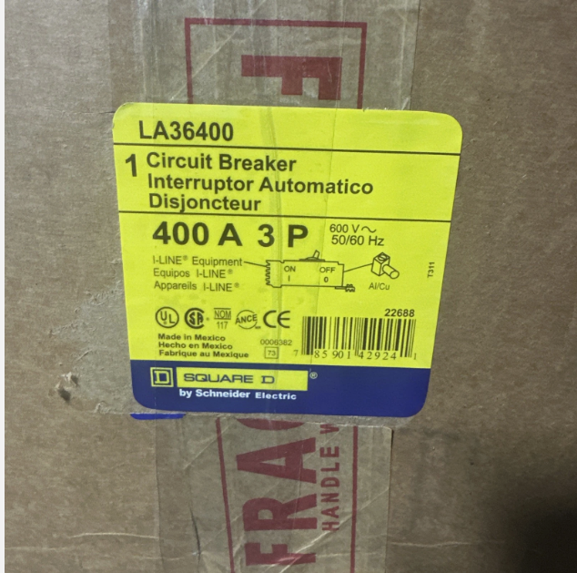 Square D LA36400 400Amp Circuit Breaker-New in Box