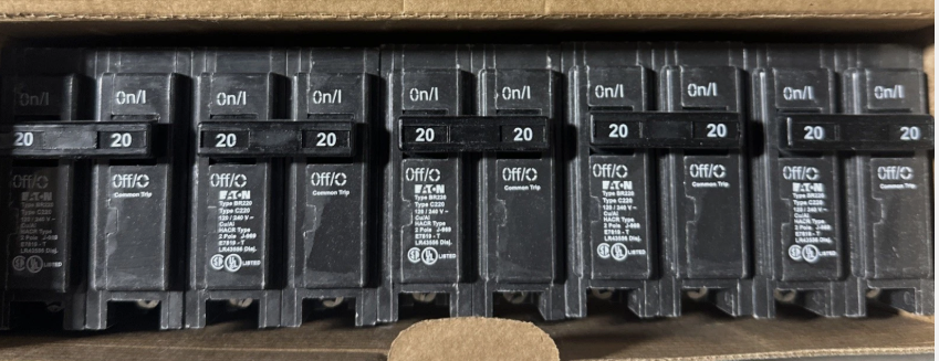 Eaton BR220 20Amp 2-Pole Circuit Breaker-New