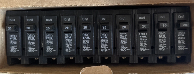 Eaton BRH120 20Amp Circuit Breaker-New-Box of 10