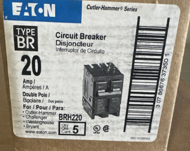Eaton BRH220 2-Pole Circuit Breaker Brand-New- 1 Piece