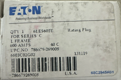 Eaton 6KES600T 600A Rating Plug Brand-New in Box
