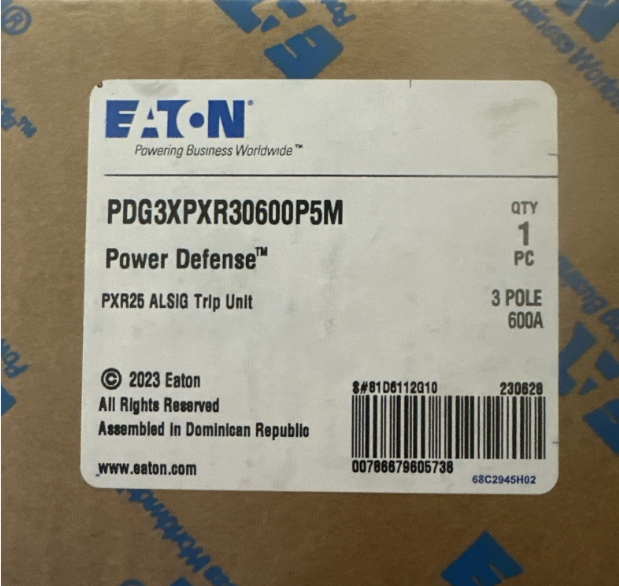 Eaton PDG3XPXR30600P5M Trip Unit 600A Ground Fault-New in Box