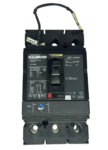 Square D JDF36250 250A 600V Circuit Breaker w/24V Shunt Trip-Refurbished