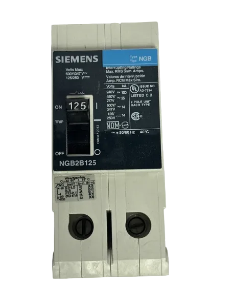 Siemens NGB2B125 2-Pole Circuit Breaker-New Surplus