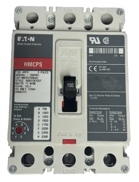 Eaton HMCPS150U4C 150A 600V Circuit Breaker- New in Box