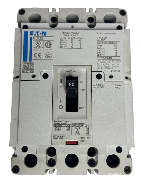 Eaton PDG23G0080TFFL 80A Circuit Breaker-New Surplus