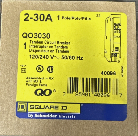 Square D QO3030 30A Circuit Breaker-New in Box
