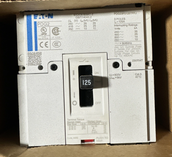 Eaton PDG23F0125TFFJ 125A Circuit Breaker-New in Box