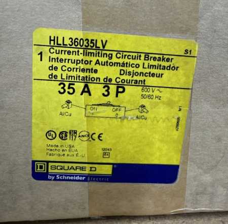 Square D HLL36035LV 35A 600V Circuit Breaker- New in Box