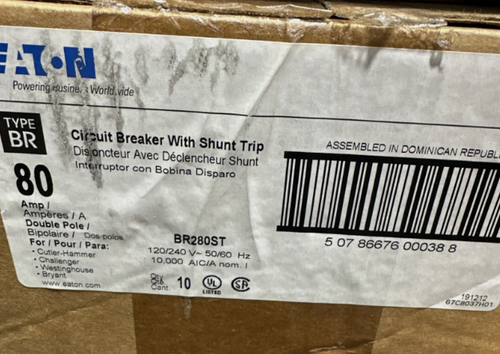 Eaton BR280ST 80A Circuit Breaker-New In Box