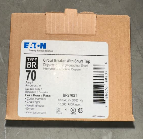 Eaton BR270ST 70A Circuit Breaker-New in Box