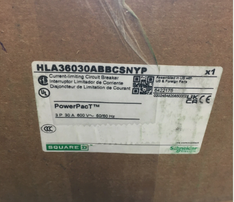 Square D HLA36030ABBCSNYP/HLA36030 30A 600V Circuit Breaker- New in Box