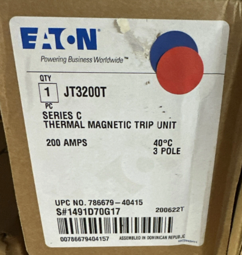 Eaton JT3200T 200A Trip Unit-New in Box