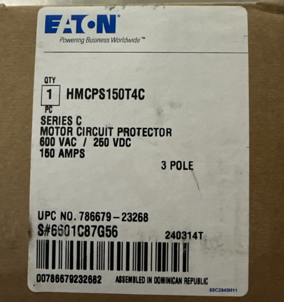 Eaton HMCPS150T4C 150A 600V Circuit Breaker-New in Box