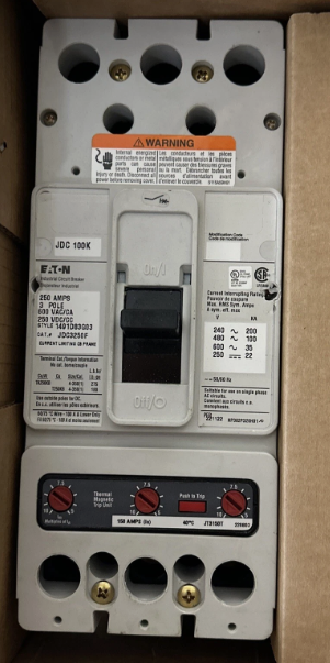 Eaton JDC3250F 250A 600V Circuit Breaker w/150A Trip Unit-New in Box
