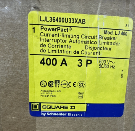 Square D LJL36400U33XAB/LJL36400U33X 400A Circuit Breaker- New in Box