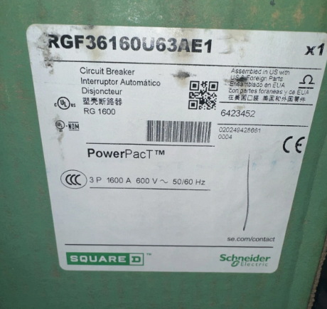 Square D RGF36160U63AE1 1600A 600V Circuit Breaker-New in Box