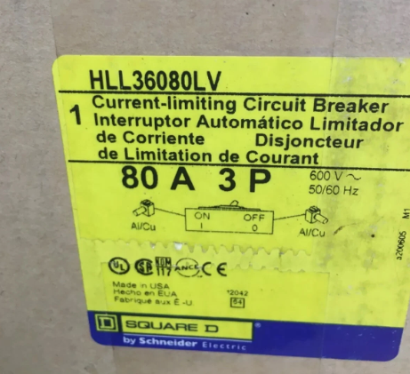 Square D HLL36080LV 80A Circuit Breaker-New in Box