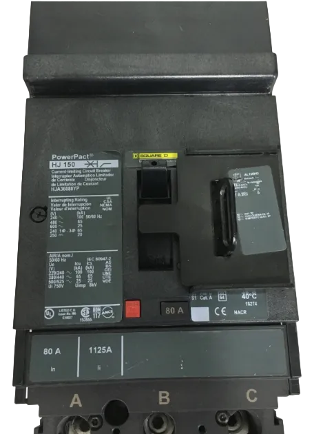 Square D HJA36080YP 80A 600V Circuit Breaker- New Surplus