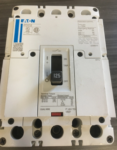 Eaton PDD23G0125TFFL 125A Circuit Breaker-Refurbished