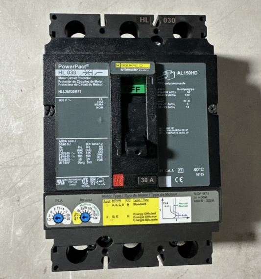 Square D HLL36030M71 30A Motor Circuit Protector-New Surplus