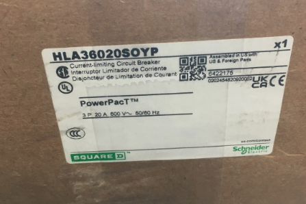 Square D HLA36020SOYP/HLA36020 20A 600V Circuit Breaker- New in Box
