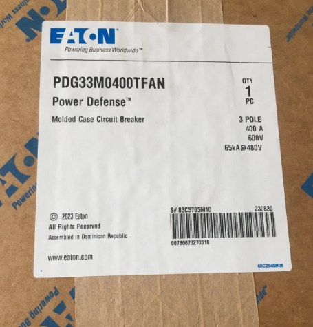 Eaton PDG33M0400TFAN 400A 600V Circuit Breaker- New in Box
