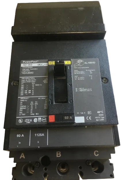 Square D HDA36060 60A 600V Circuit Breaker-New Surplus