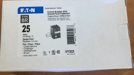 EATON GFTCB225 25A 2-Pole Circuit Breaker-New