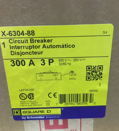 Square D X-6304-88/LAP36300 300A Generator Circuit Breaker-New in Box