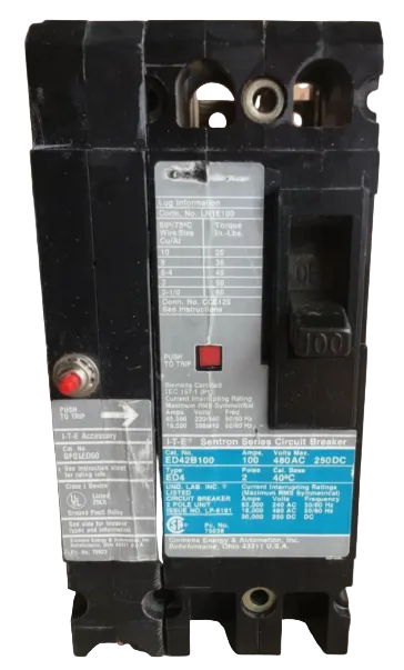 Siemens ED42B100 100A 2-Pole Circuit Breaker-Refurbished