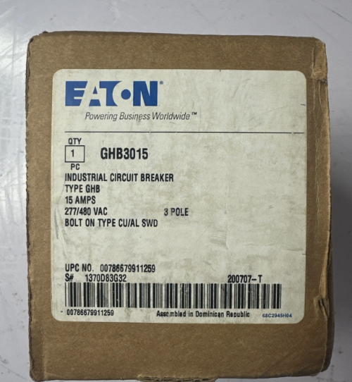 Eaton GHB3015 15A Circuit Breaker-New in Box