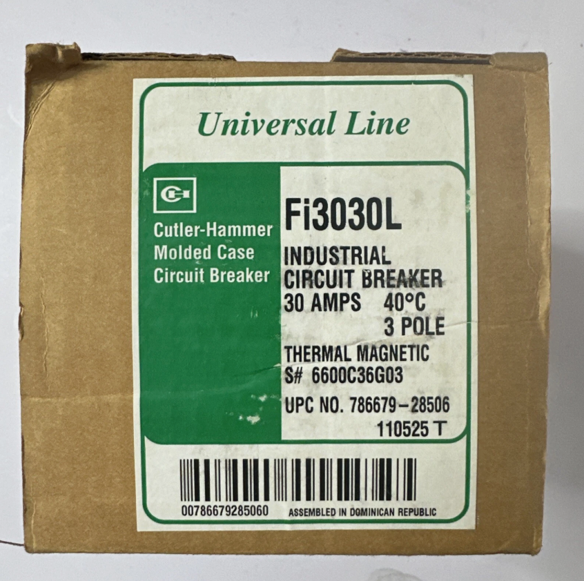 Cutler-Hammer Fi3030L 30Amp Circuit Breaker- New in Box