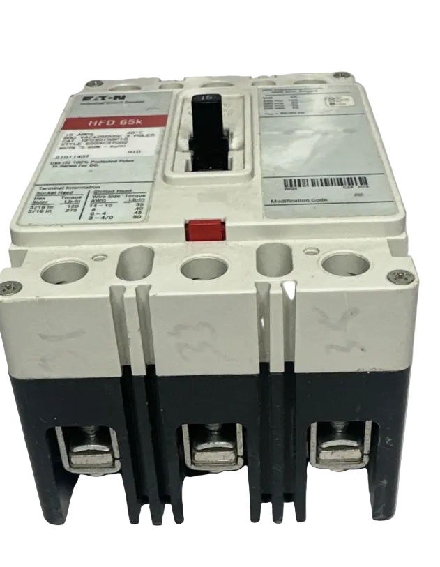 EATON HFD3015BP10/HFD3015 15Amp Circuit Breaker-Refurbished