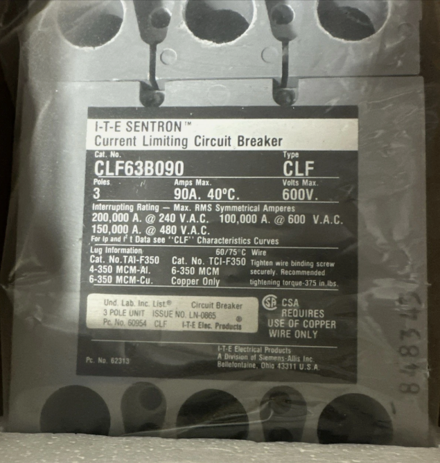 Siemens CLF63B090 Circuit Breaker-New In Box